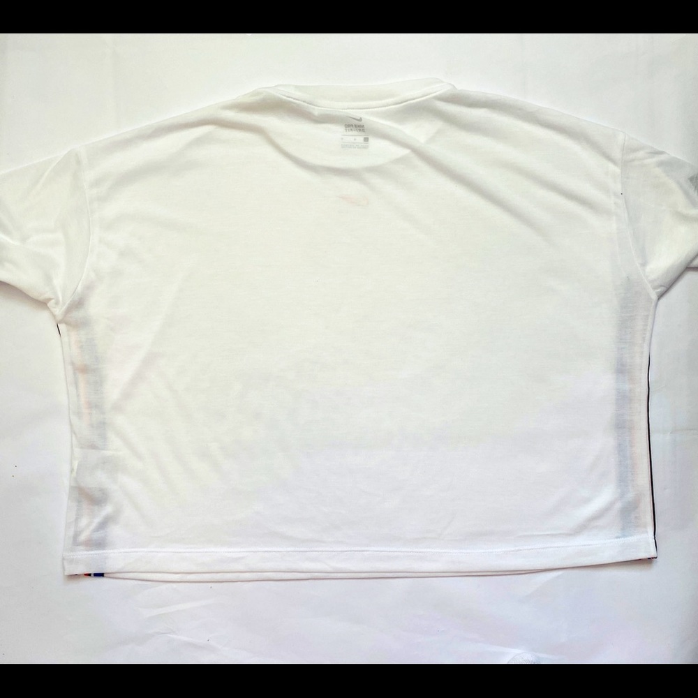 NIKE WOMEN’S Dri-FIT Stripe Cropped T-shirt SIZE L - Picture 4 of 5